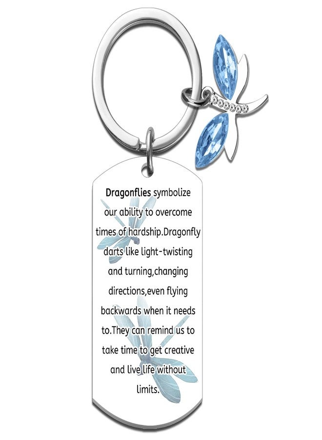 MOEXUKO Dragonfly Gifts for Women Dragonfly Keychain Christmas Stocking Stuffers Inspirational Gifts for Women Motivational Gift for Friends Sister Daughter Birthday Thanksgiving Gift Dragonflies Keyring - Image 1